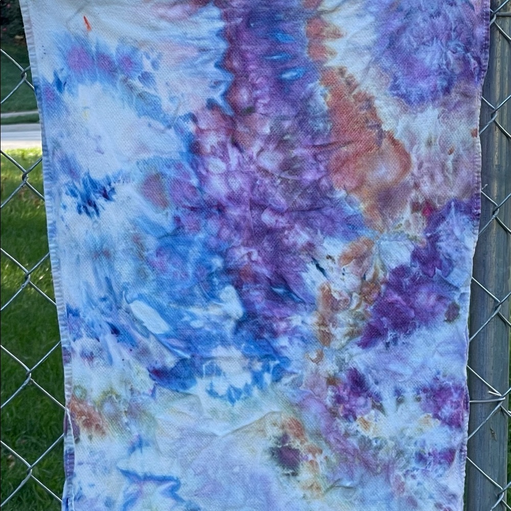 Ice Dyed 2nd hand lovey, blanket, burp cloths